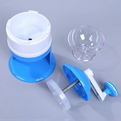Home Mini Ice Crusher Manual Shaved Ice Machine Countertop Smoothie Maker Multi Function Ice Shaver Machine in Summer 1pc Blue
