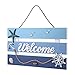 Homemaxs Welcome Sign, Beach Decor Wall Decor Premium Solid Wooden 16.5