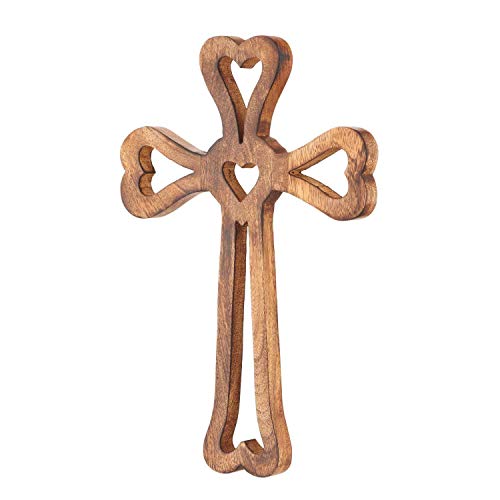 Eximious India Decorative Crucifix Wooden Wall Cross Art Plaque Handmade for Church Or Home Décor 12" X 8" (12" X 8") - Thumbnail 2