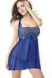 Moonight Hot Sexy Plus Size Lingerie Set Push Up Halter Dress+Thong