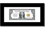 CreativePF [$4x9bk-w] Black First Dollar Frame with White Matting, Easel Stand and Wall Hanger Included