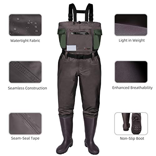 RUNCL Chest Waders, WaistHigh Waders, Bootfoot Waders Reinforced