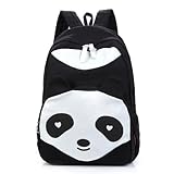 Leegoal Lovely child girl boy student cute Panda Canvas School Book Campus Bag Backpack (Black)