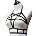 JELINDA Harness Black Belt Elastic Hollow Out Cupless Cage Bra