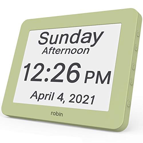 Robin, 2022 Version, Digital Day Clock 2.0 with Custom Alarms and