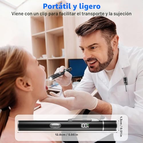 BlueYu USB Rechargeable Medical Flashlight (2 PCS), Medical Light with Pupil Indicator and Digital Display, 2 Modes Warm/White Light, Ideal for Doctors, Nurses and Nursing Students