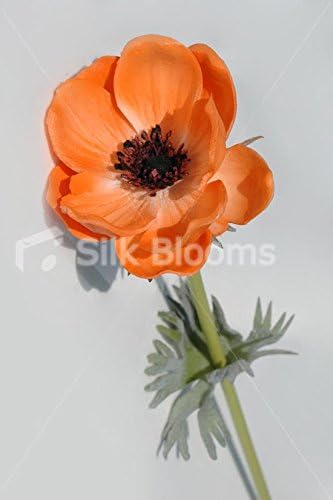 Single Artificial Fresh Touch Orange Anemone, Silk Orange Poppy
