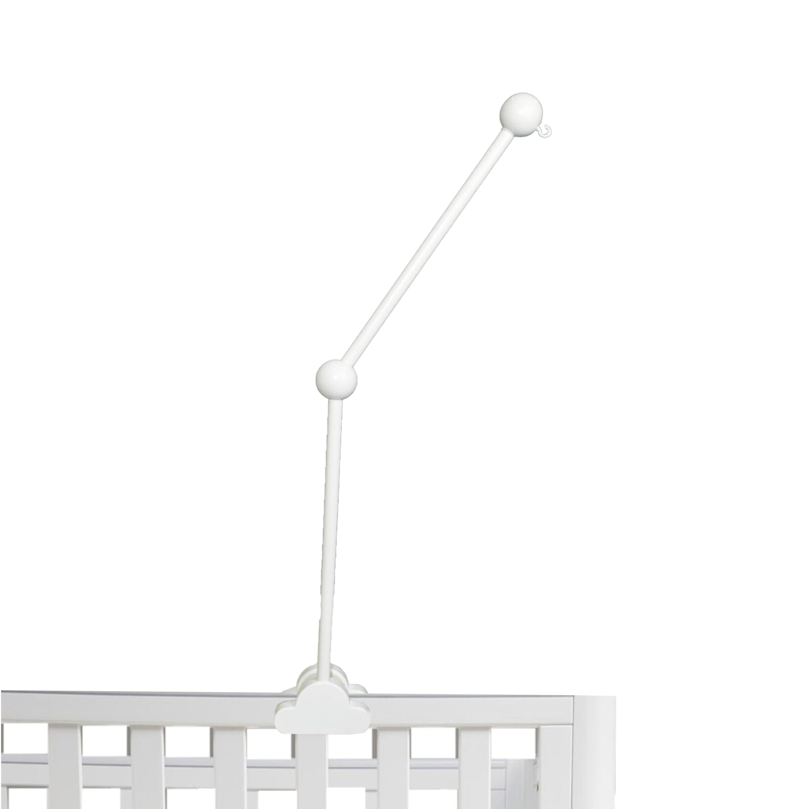 Hyacinthy Baby Cot Mobile Arm, Clouds Design Wooden Cot Mobile Holder for Babies, Hanging Adjustable DIY Baby Mobile Stand, Crib Mobiles Arm Bed Bell for Baby Cot, Baby Nursery Accessories Décor