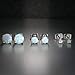 VOLUKA Opal Stud Earrings 18K White Gold Plated for Womens Sensitive Ears 3 Pairs 3/5/7mm
