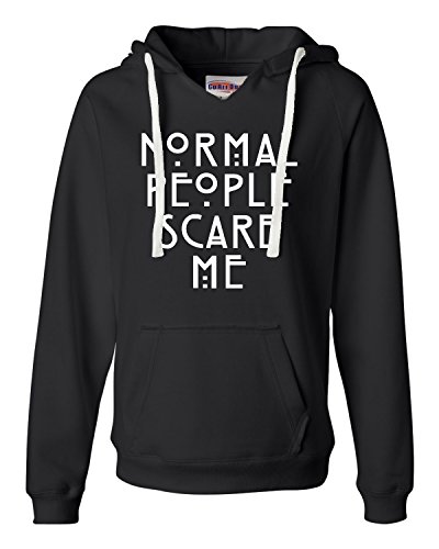 X-Large Black Womens Normal People Scare Me Deluxe Soft Hoodie