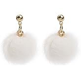 Pom Pom Earrings Tiny Plush Ball Earrings Women Fall Winter Fashion Faur Fur Earrings