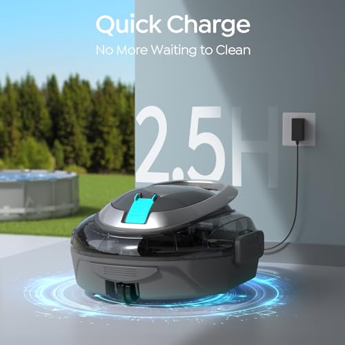 Cordless Robotic Pool Cleaner S2 with 90-Min Runtime, Slate Gray | Dual-Layer Filtration, Powerful Motors, Pool Vacuum for Above-Ground, Efficient Debris Removal, Auto-Parking Design, IPX8