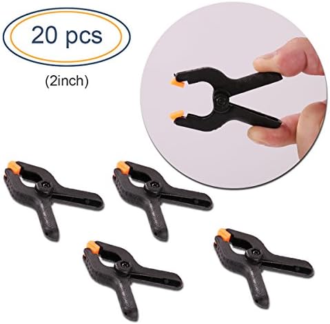 Adjustable Nylon Spring Clamps 20-pieces 2 Inch Muslin Clamps for Photo Studio Backdrops Woodworking DIY Projects