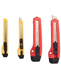 orientools   Cúter retráctil (4 unidades) con Snap Off cortador de cuchillas Paper & Caja para la escuela, hogar y oficina, etc.