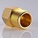 KES Adapter 1/2 NPT Male to 9/16-24 UNEF Female Converter Connection Fitting for Faucet Supply Line Solid Brass (Pack of 2) PJ12-P2