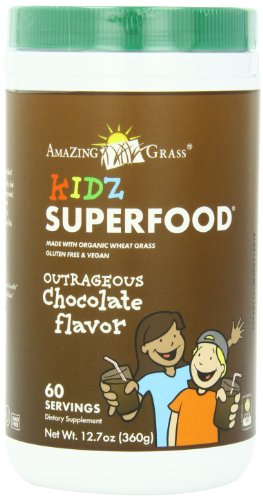 Amazing grass kidz superfood powder, outrageous chocolate flavor,…