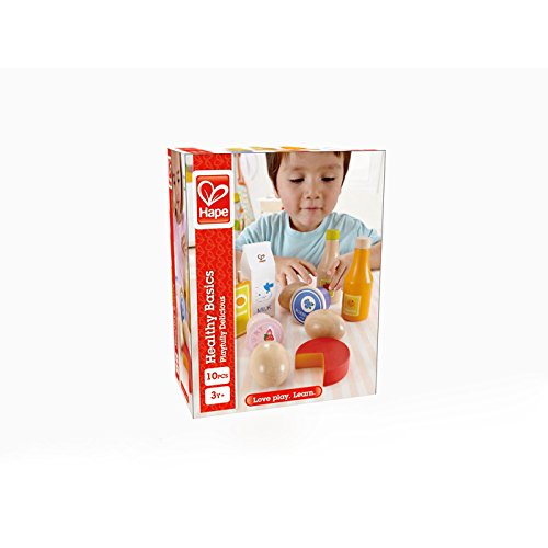 Hape Healthy Basics Kid's Wooden Play Kitchen Accessories Food Set