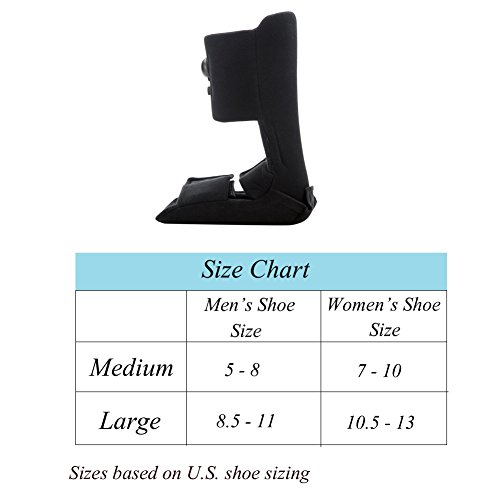 Plantar Fasciitis Night Splint, Adjustable Soft Medical Pneumatic Brace Boot for Pain Relief Black Large