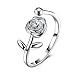 HMILYDYK 925 Sterling Silver Women Rose Detailed Rings Classic Vintage Flower Engagement Ajustable Band