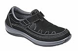 Orthofeet Serene Womens Comfort Orthopedic Wide Arthritis Diabetic T-Strap Shoes Black Leather 9 M US