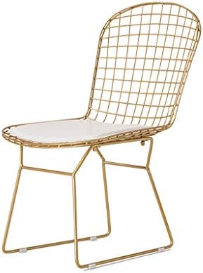 XYMLGS Dining Chair Hollow Chair Modern Minimalist Gold Wrought Iron Gold Wire Chair Home Back Hollow Leisure Chair Cafe Bar Creative Chair