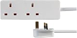 PRO ELEC PELB1912 2 Gang Extension Lead 1m White view 1