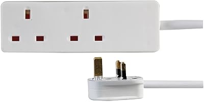 PRO ELEC PELB1912 2 Gang Extension Lead 1m White
