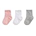 Carter's Boys' Girl Crew Socks (3 Pack) Baby, Pink/Grey/White, 3-12 MONTHS