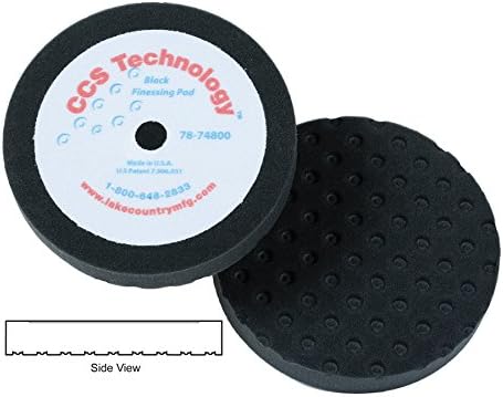 Lake Country 8 inch x 1-1/4" Black Foam CCS Buff & Polish Finessing Pad, Qty. 1