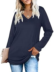 SAMPEEL Womens Basic Long Sleeve Sweatershirt for
