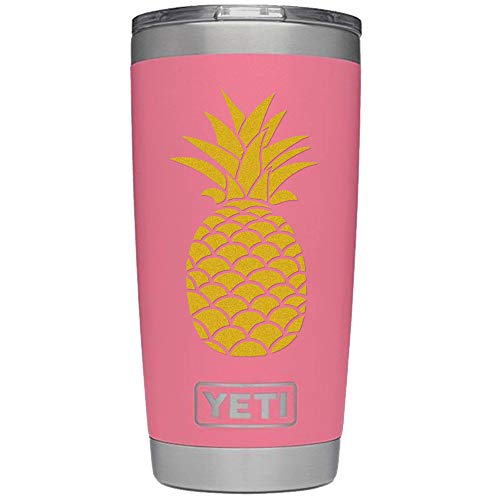 ViaVinyl Pineapple decal. Perfect for automobile windows, iPhone and Android cell phones, iPad and Tablets, Macbook Laptops and more! (Gold)