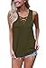 Sipaya Tank Tops for Women Plus Size Summer Tops Basic Tee Shirt Army Green L