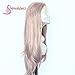 SAPPHIREWIGS Long Light Purple Lilac Color Natural Wave Silky Soft Beauty Blogger Celebrity Daily Makeup Synthetic Lace Front Party Wigs