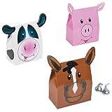 Fun Express - Farm Party Favor Boxes for Birthday - Party Supplies - Containers & Boxes - Paper Boxes - Birthday - 12 Pieces