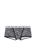 Victoria's Secret Pink Logo Underwear Panty Boyshort Shorties (Medium, Black Heather)