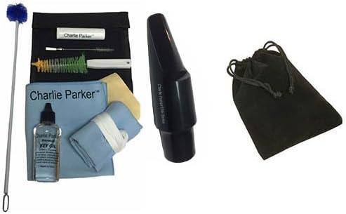 Charlie Parker Elite Series Alto Saxophone Mouthpiece w/Saxophone Care & Cleaning Kit w/Bonus Mouthpiece Pouch