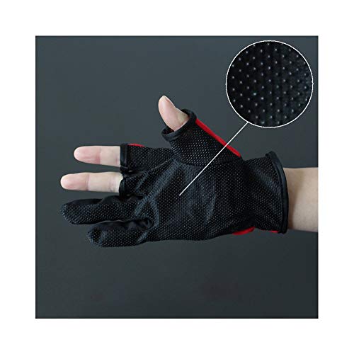 Fishing Gloves Fisherman Gloves with 3 Fingerless Non Slip Boating Breathable Sun Protection Fish Boating Gloves for Men Women Random Color 1 Pair - Thumbnail 4
