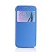 PASONOMI Galaxy S6 Case, [Smart Window View] Samsung Galaxy S6 Folio Wallet Case - Slim Flip Leather Case for Samsung Galaxy S6 Smartphone (Blue)