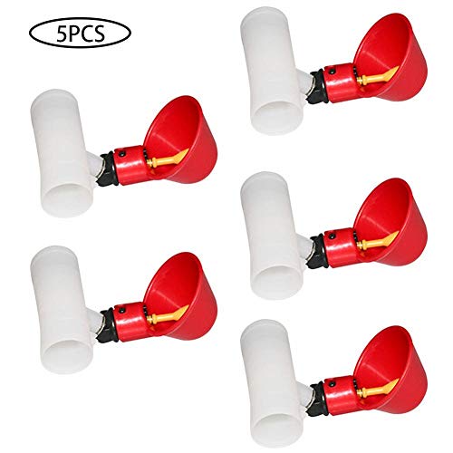 etateta 5PCS Automatic Plastic Water Drinking Dispenser, for Bird Quail Pigeon Chicken, 1.971.18in Everywhere