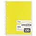 Mead Spiral Notebook, College Ruled, 1 Subject, 100 Sheets, Assorted Colors (06622)