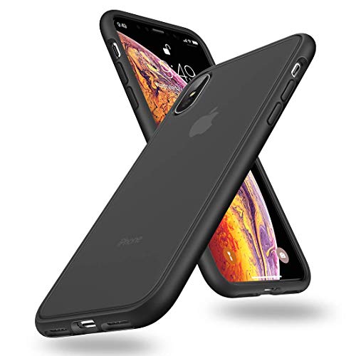 Humixx Shockproof Series iPhone Xs Case/iPhone X Case, [Military Grade Drop Tested] Translucent Matte case with Soft Edges, Shockproof and Anti-Drop Protection Case Designed for iPhone X-Black