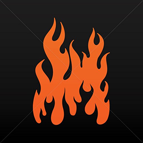 Sticker Vinyl Flames Car door Hobbies Waterproof Racing Dura Orange (5 X 3.59 Inches)