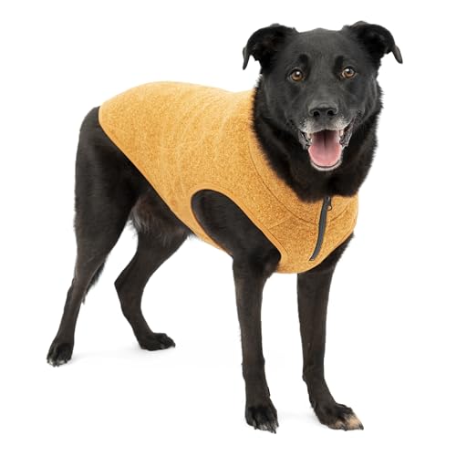 Kurgo Core Dog Sweater, Year-Round Sweater for Dogs, Dog Fleece Vest, Knit Fleece Pet Jacket, Fleece Lining,Lightweight, Zip Opening for Harness, Adjustable Neck, Blue, Extra Small