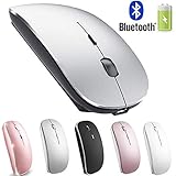Rechargeable Bluetooth Mouse for Mac Laptop Wireless Bluetooth Mouse for MacBook Pro MacBook Air Chromebook MacBook iPad (Bluetooth Sliver Black)