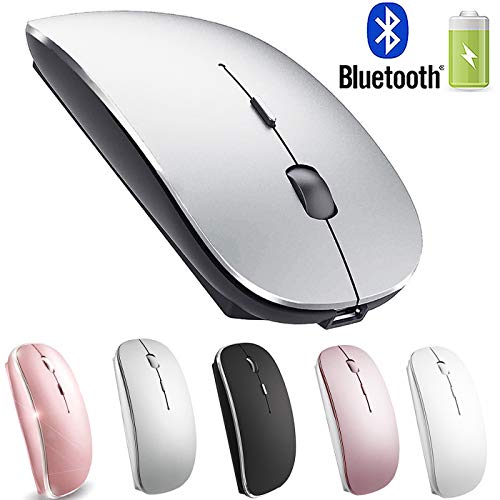 Rechargeable Bluetooth Mouse for Mac Laptop Wireless Bluetooth Mouse for MacBook Pro MacBook Air Chromebook MacBook iPad (Bluetooth Sliver Black)