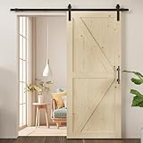 32in x 84in Barn Door Wood, 7FT Sliding Door with