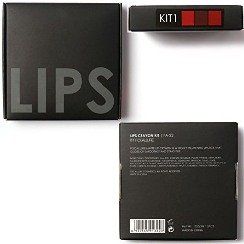 lip gloss，BeautyVan FOCALLURE Long-lasting Red Velvet Matte Color Pencil Lipstick Crayon Makeup Set (A)