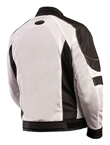 BILT Techno Mesh Motorcycle Jacket - 5XL, White/Black
