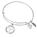Qina C Sterling Silver Christian Cross Serenity Courage Wisdom Dangle Charm Prayer Faith Adjustable Bangle Bracelet