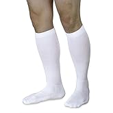 Sigvaris Diabetic Compression sock for Men 18-25mmHg,pair (XLM, White)